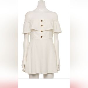 Speechless White Off-Shoulder Mini Dress